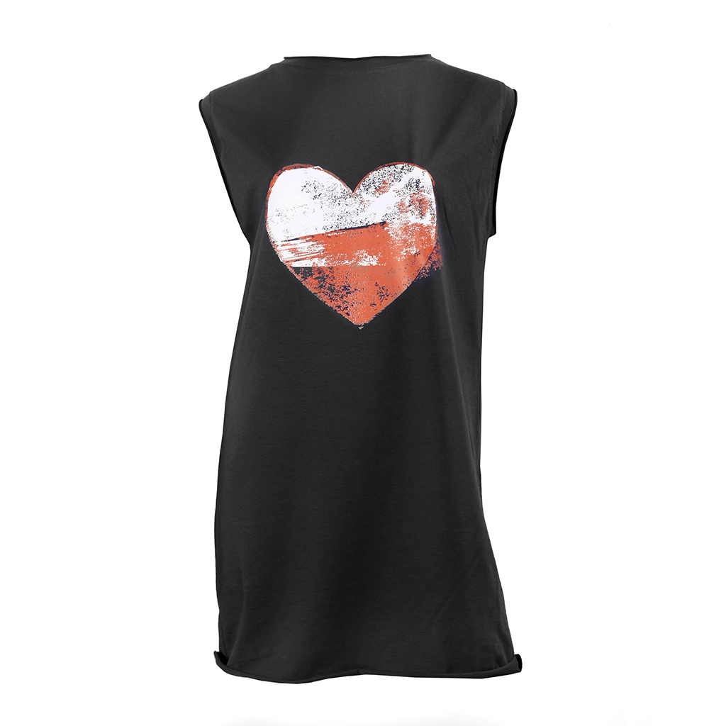 TUNIC WITH HEART - BLACK