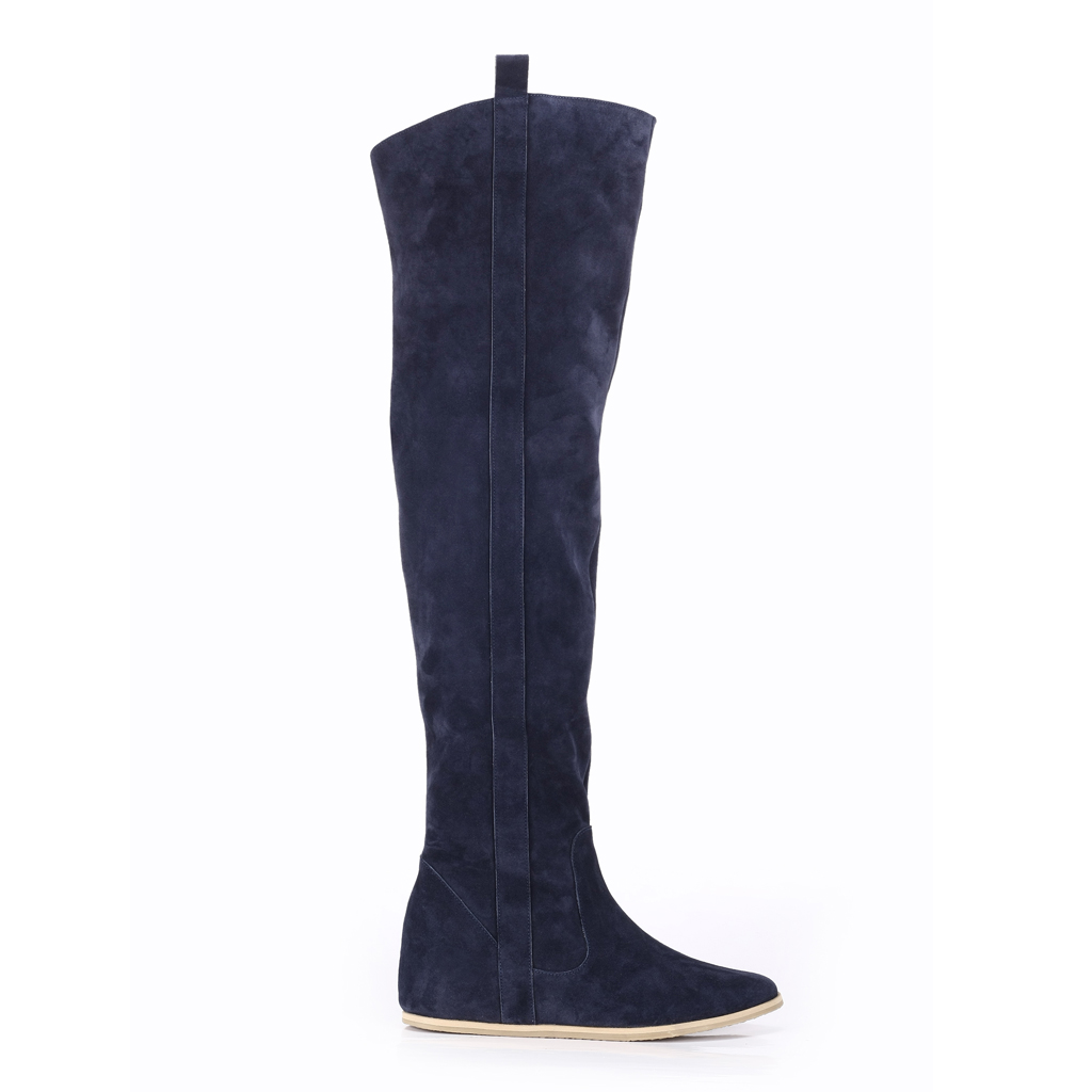 NAVY BLUE OVER-KNEE HIGH BOOTS